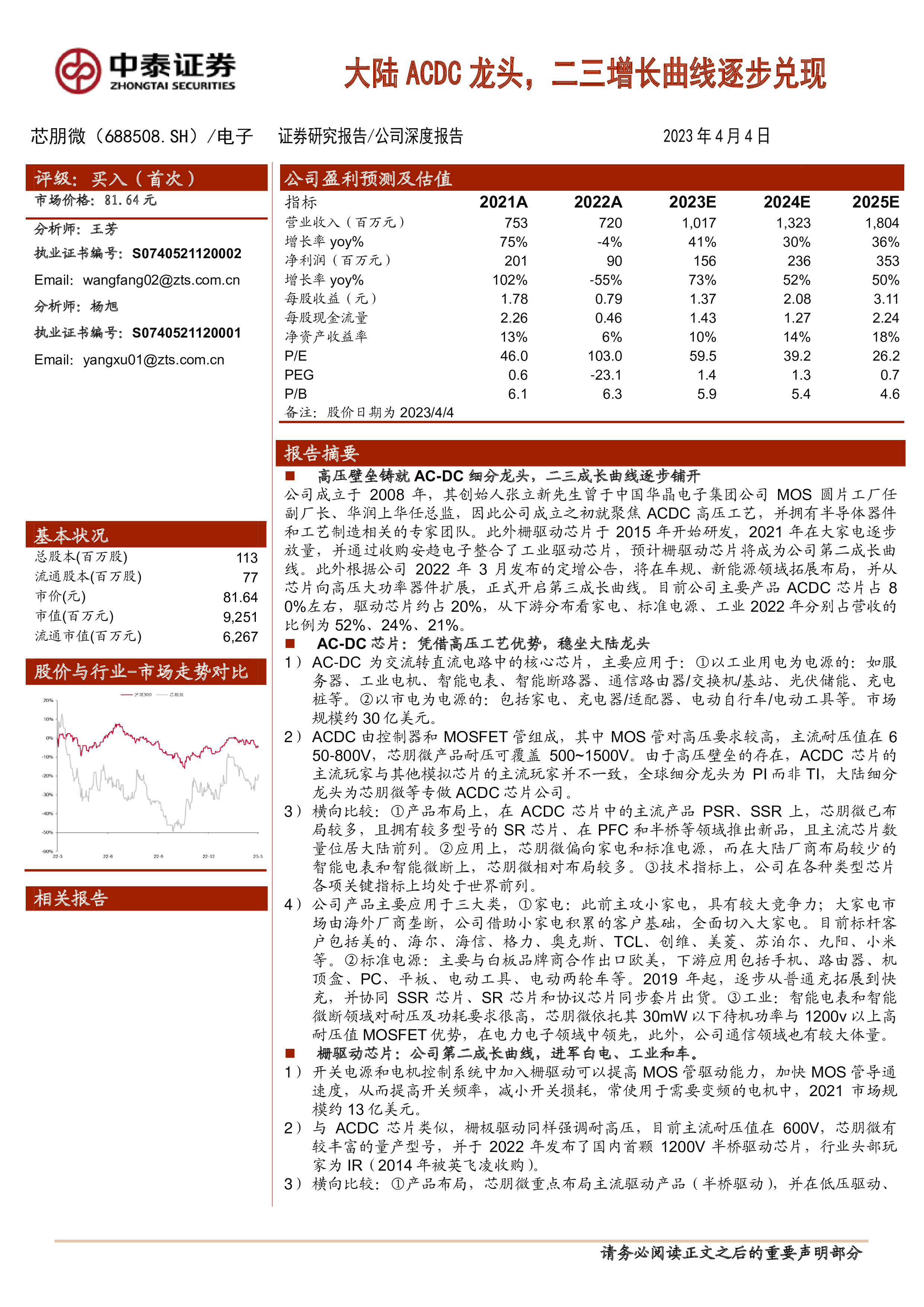芯朋微最新公告：2024年净利润1.11亿元 同比增长87.18%