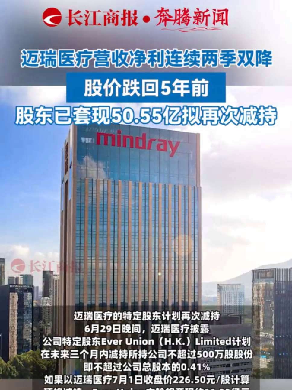 迈瑞医疗：坚持研发高投入每年将营收10%左右投入研发