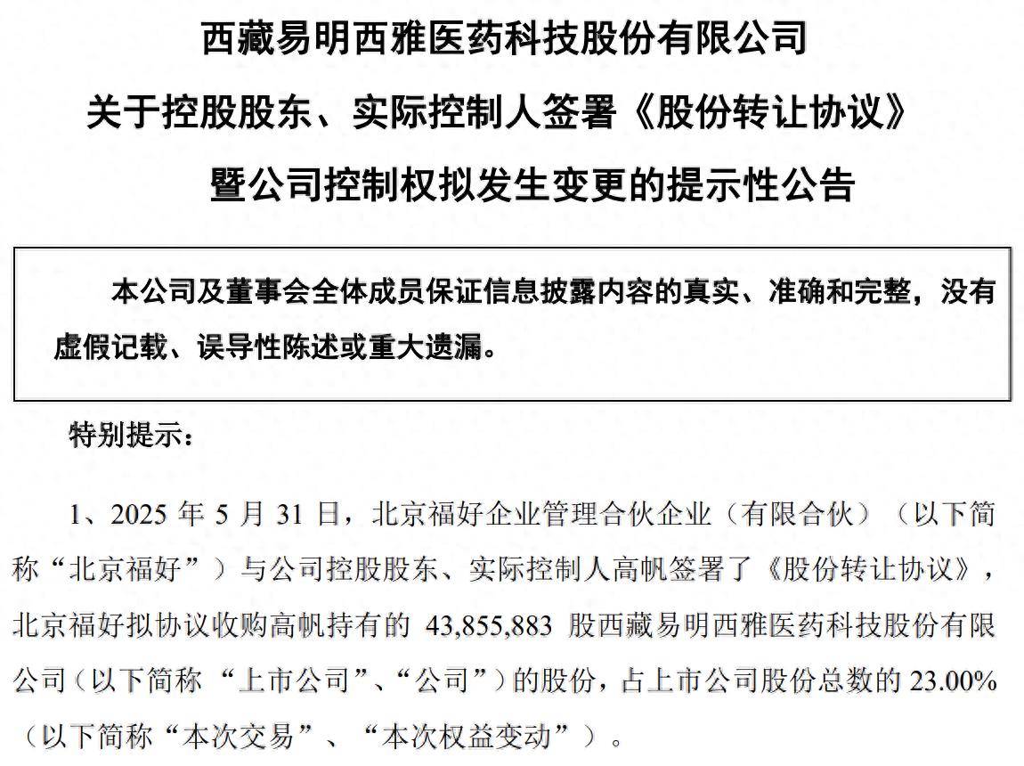 涨停雷达：控制权变更+米格列醇片+战略聚焦 易明医药触及涨停