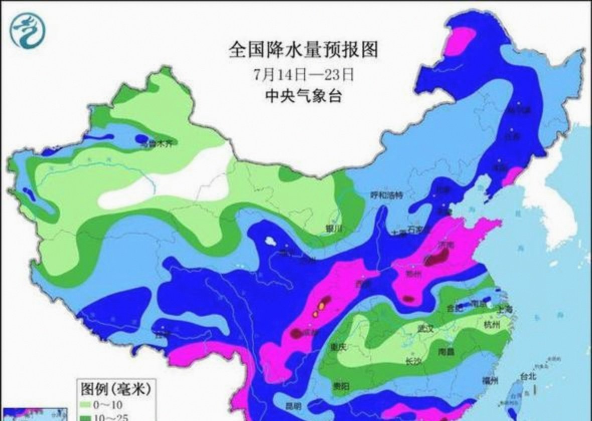 未来三天华西降雨不断今天仍有暴雨 江南华南闷热感仍将持续